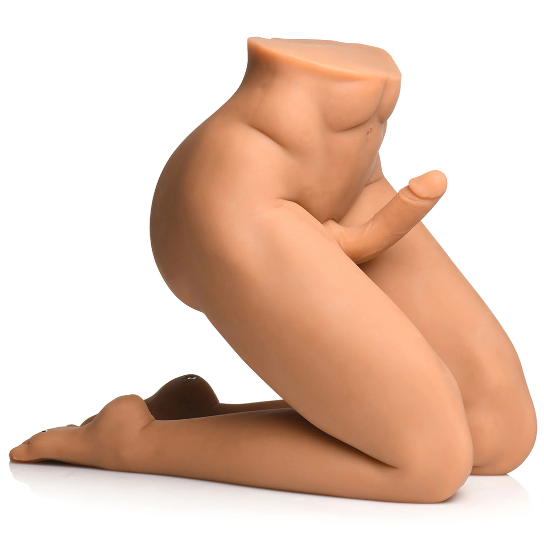 Jock männlicher Sexpartner mit thrusting Dildo