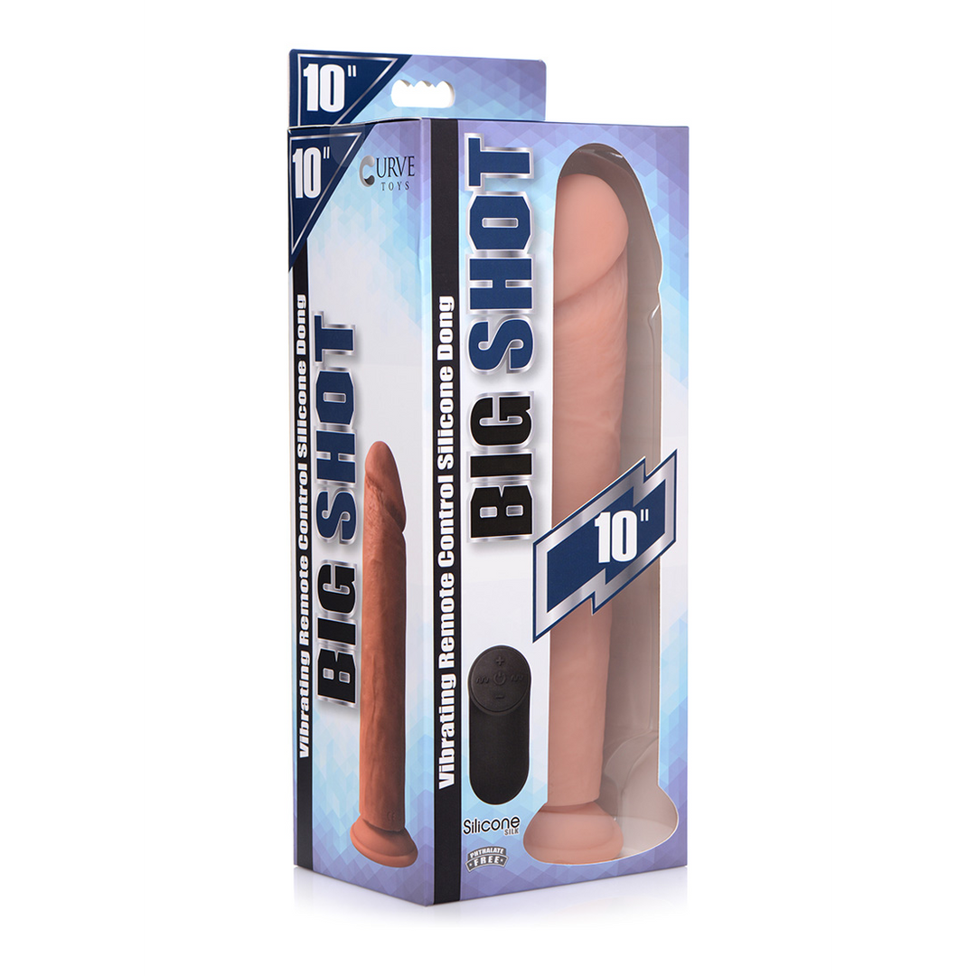 Vibrierender Silikon-Dildo mit Fernbedienung - 10 / 25,5 cm