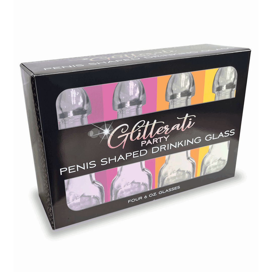 Glitterati - Penis 6oz Trinkglas - Packung von 4