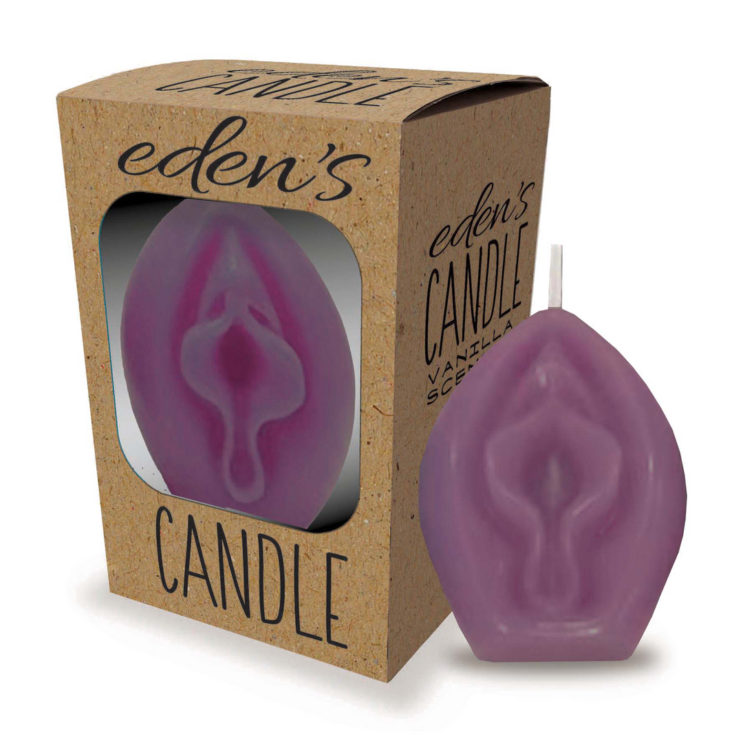 Eden's Kerze - Vanilleduftende Vagina - Aubergine