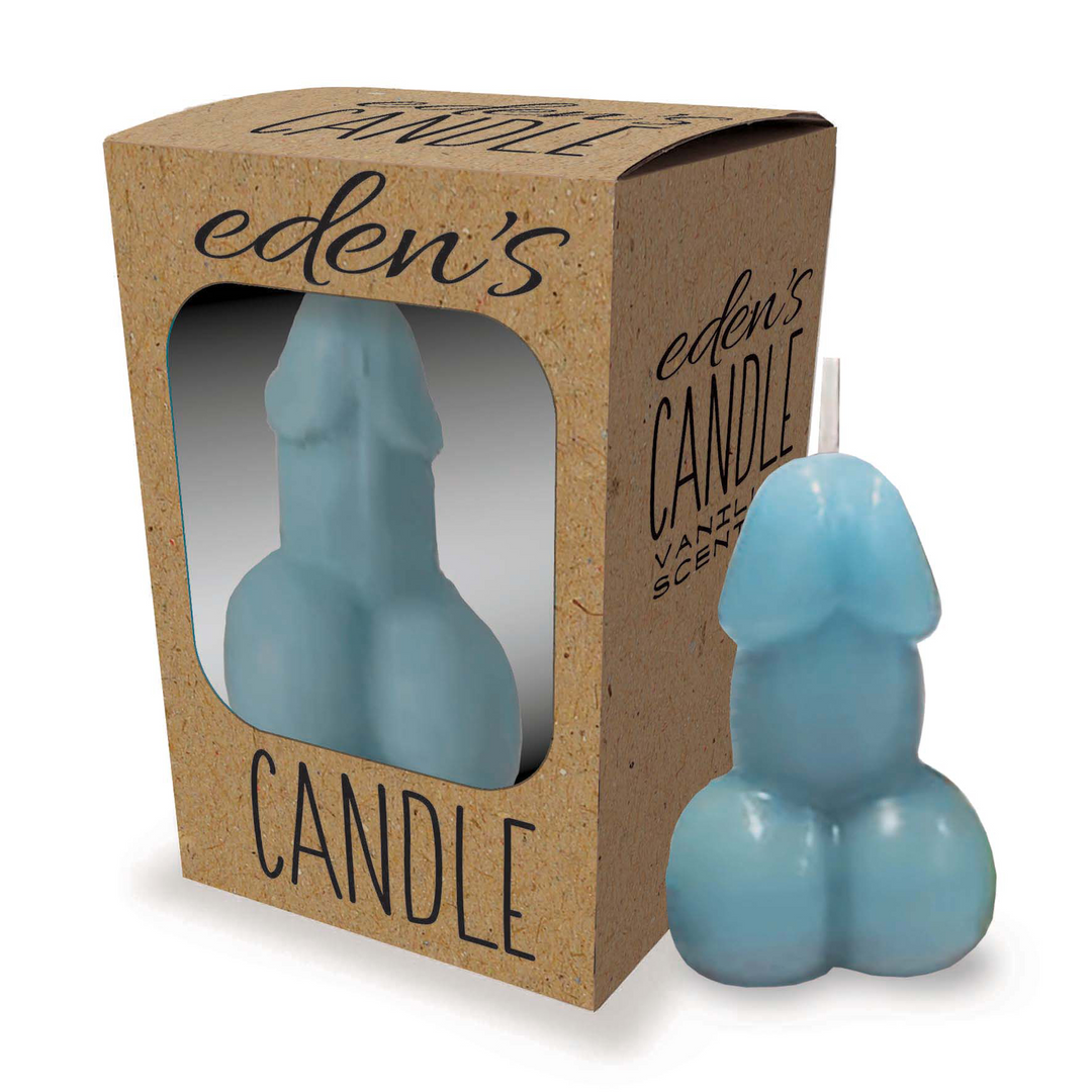 Eden's Kerze - Vanille Duftender Penis - Blau