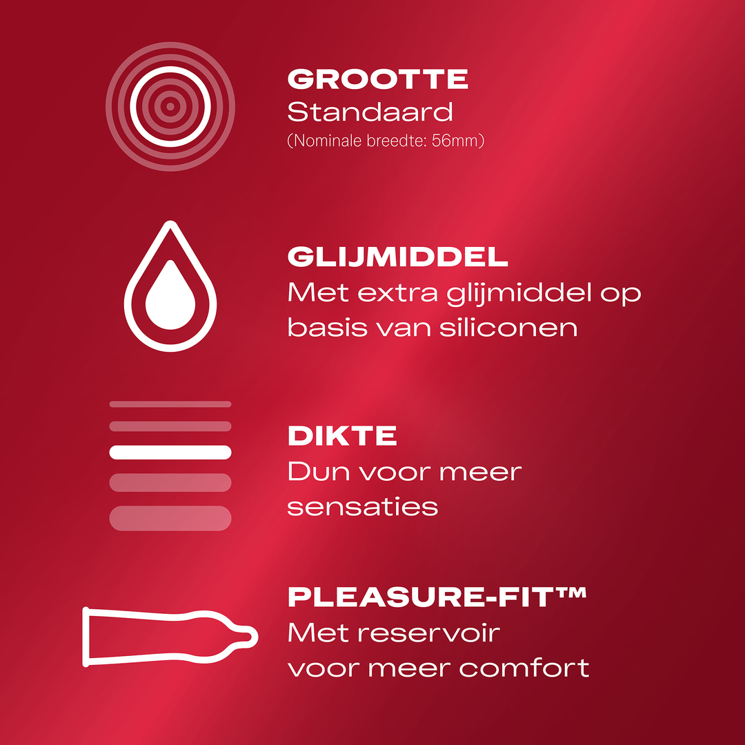 Dünnes Gefühl Extra Gleitmittel - Kondome - 10 Stück