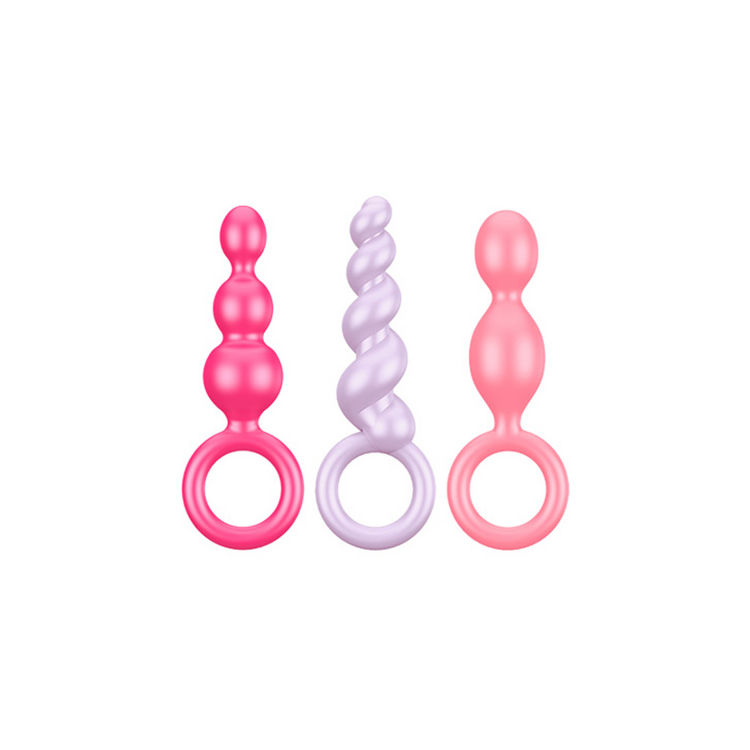 Booty Call - Butt Plug Set 3 Stück - Pink/Purpur/Rot