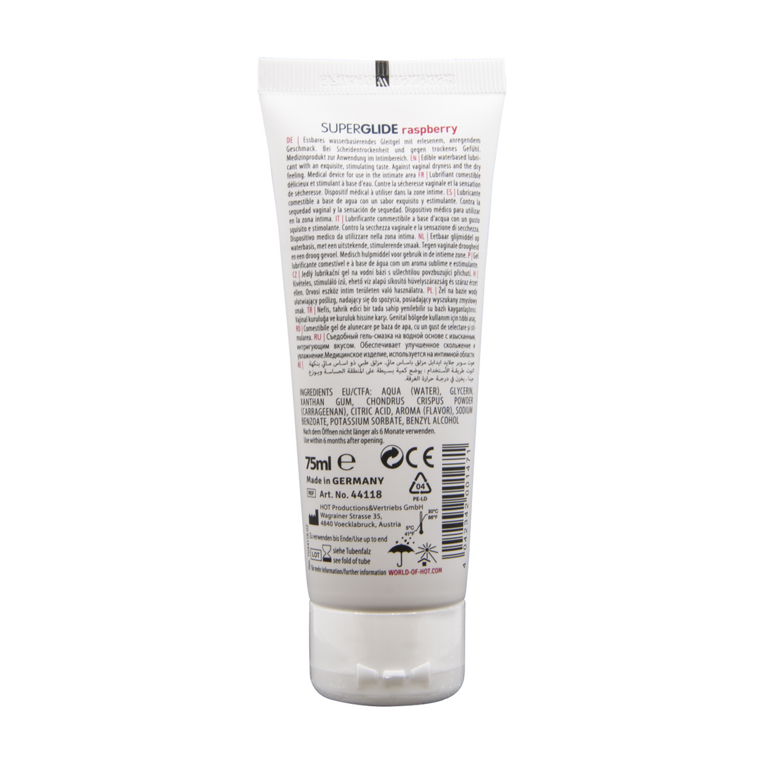 Superglide - Essbares Wasserbasiertes Gleitmittel - Himbeere - 3 fl oz / 75 ml