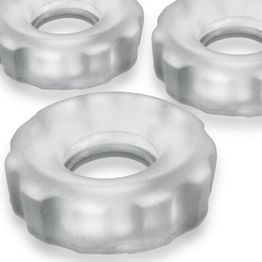 Super Huj - 3er-Pack dehnbarer Cockringe - Klar Eis