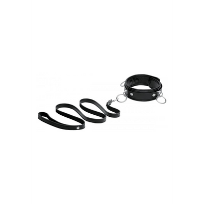 Lederhalsband mit Leine