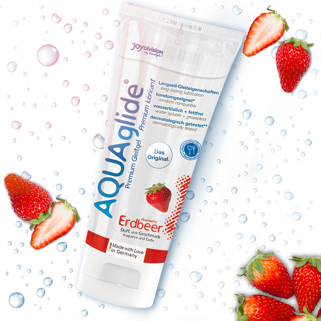 AQUAglide Neutral - Flavored Wasserbasiertes Gleitmittel - Erdbeere - 3 fl oz / 100 ml