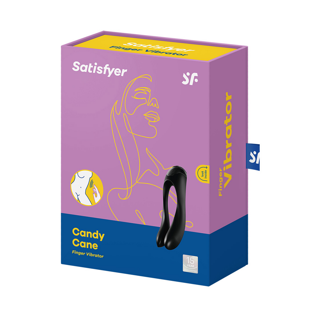 Candy Cane - Finger Vibrator für intime Zonen - Schwarz