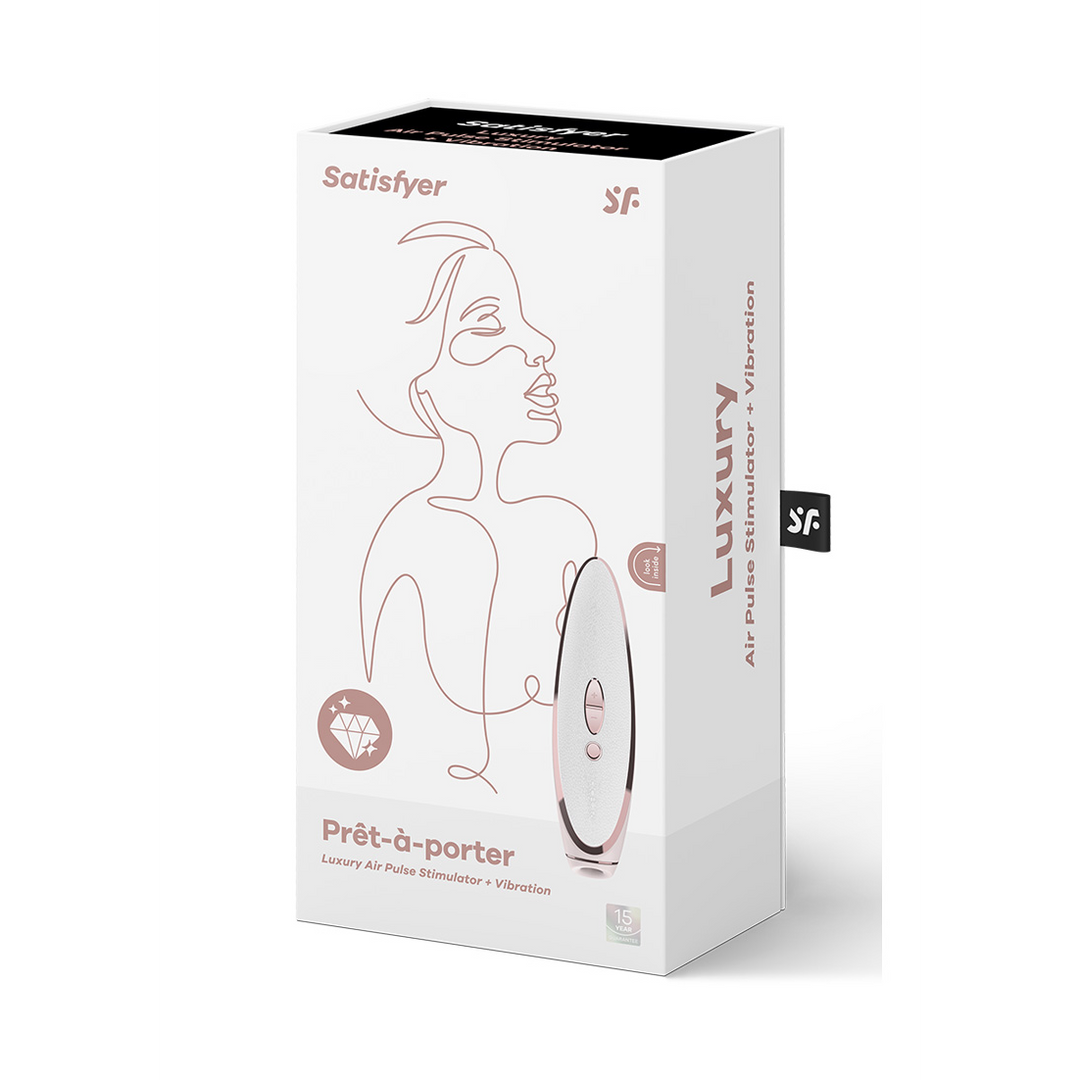 Prêt-á-Porter - Luxus Luftimpuls Stimulator und Vibration - Weiß/Roségold