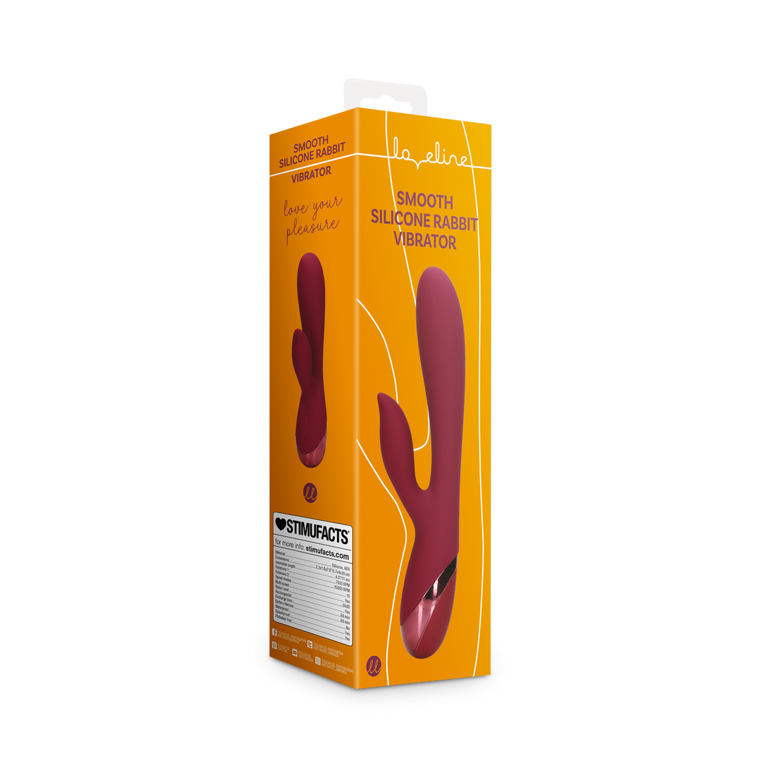 Glatter Silikon Kaninchen Vibrator - Dunkel Kirsche