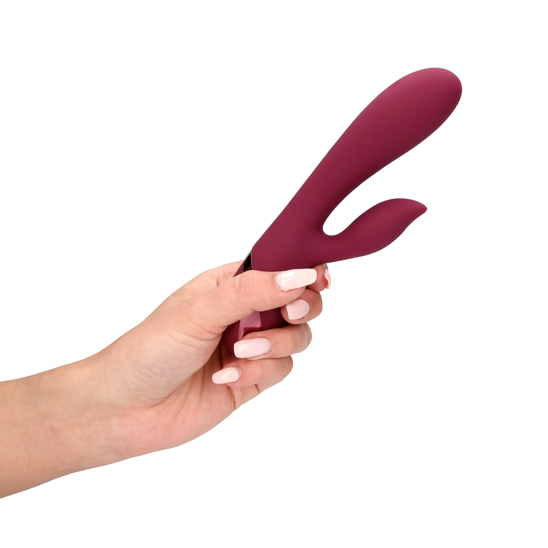 Glatter Silikon Kaninchen Vibrator - Dunkel Kirsche