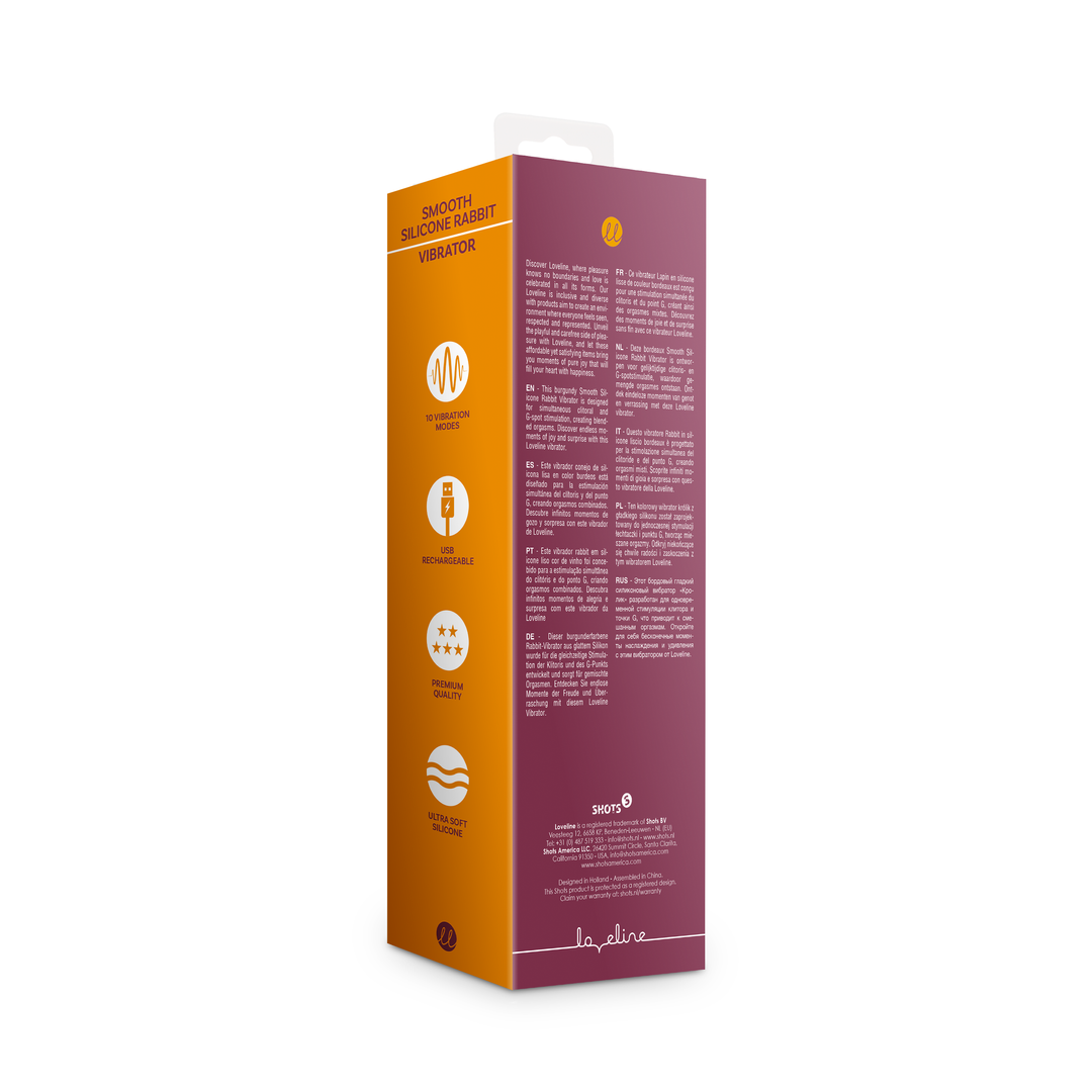 Glatter Silikon Kaninchen Vibrator - Dunkel Kirsche