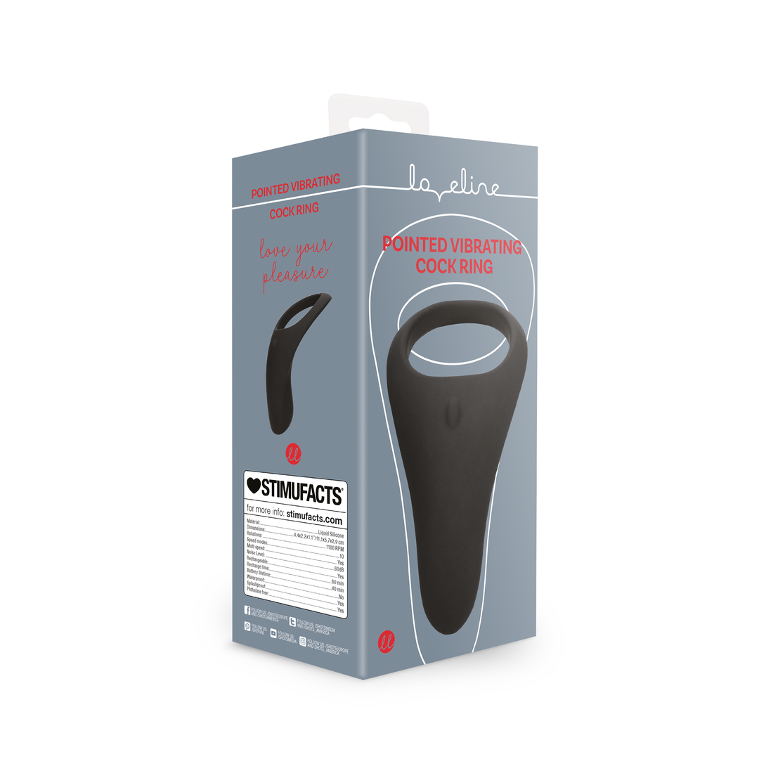 Spitzes Vibrations-Penishring - Lakritz Schwarz