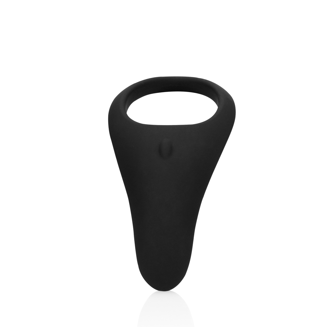 Spitzes Vibrations-Penishring - Lakritz Schwarz