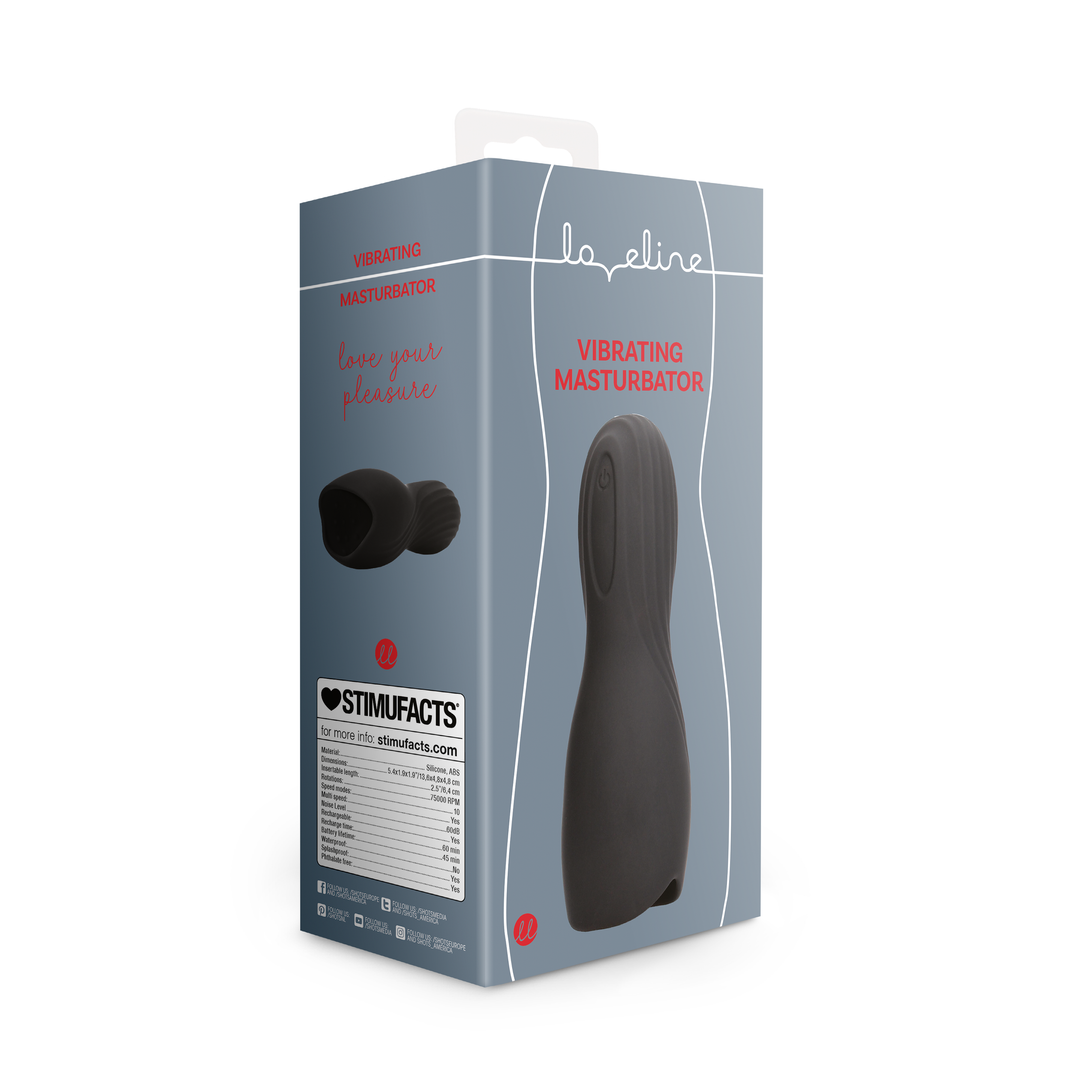 Vibrating Masturbator Sleeve - Lakritz Schwarz
