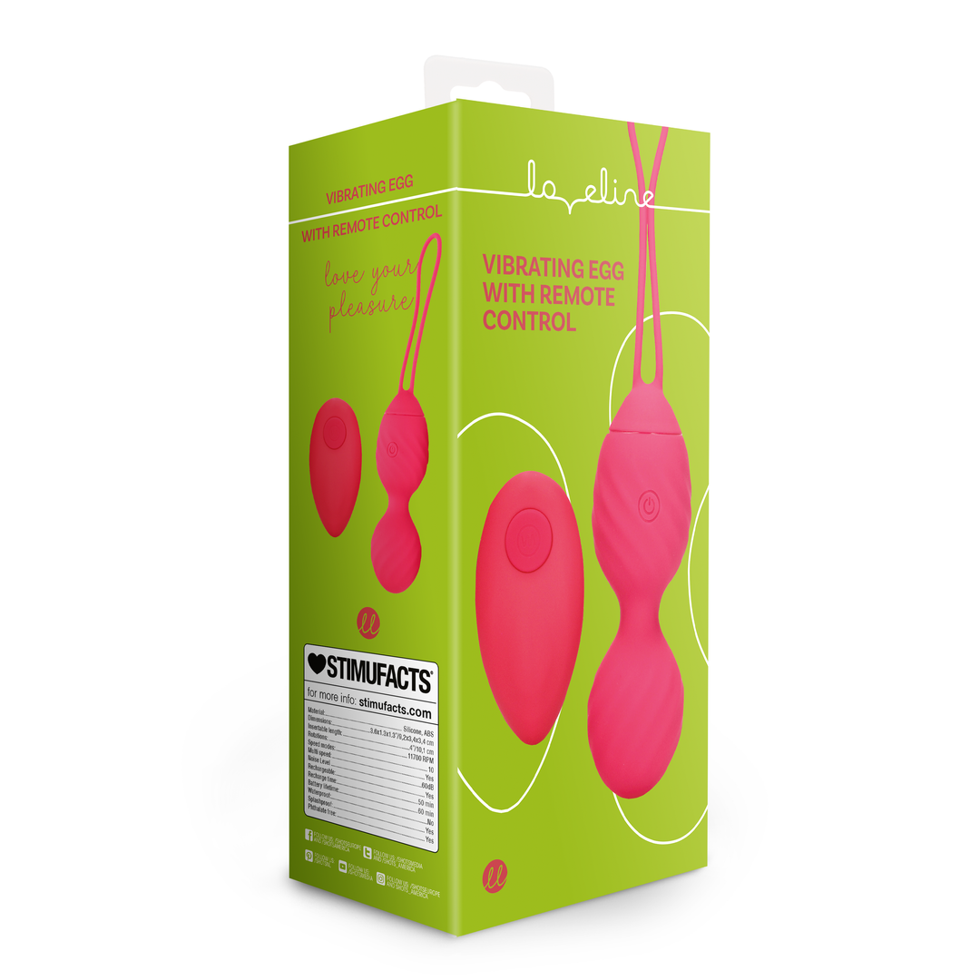 Vibrating Egg mit Remote Control - Strawberry Red