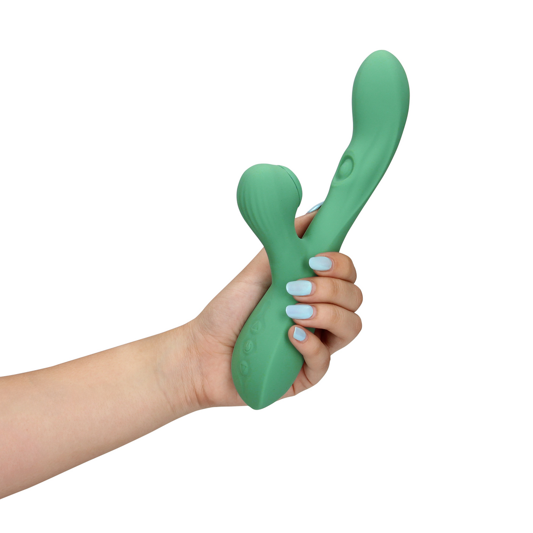 Pulse Wave und Tonge Flickering Rabbit Vibrator - Pulswelle und Zungenschlag Vibrator - Blue Grass