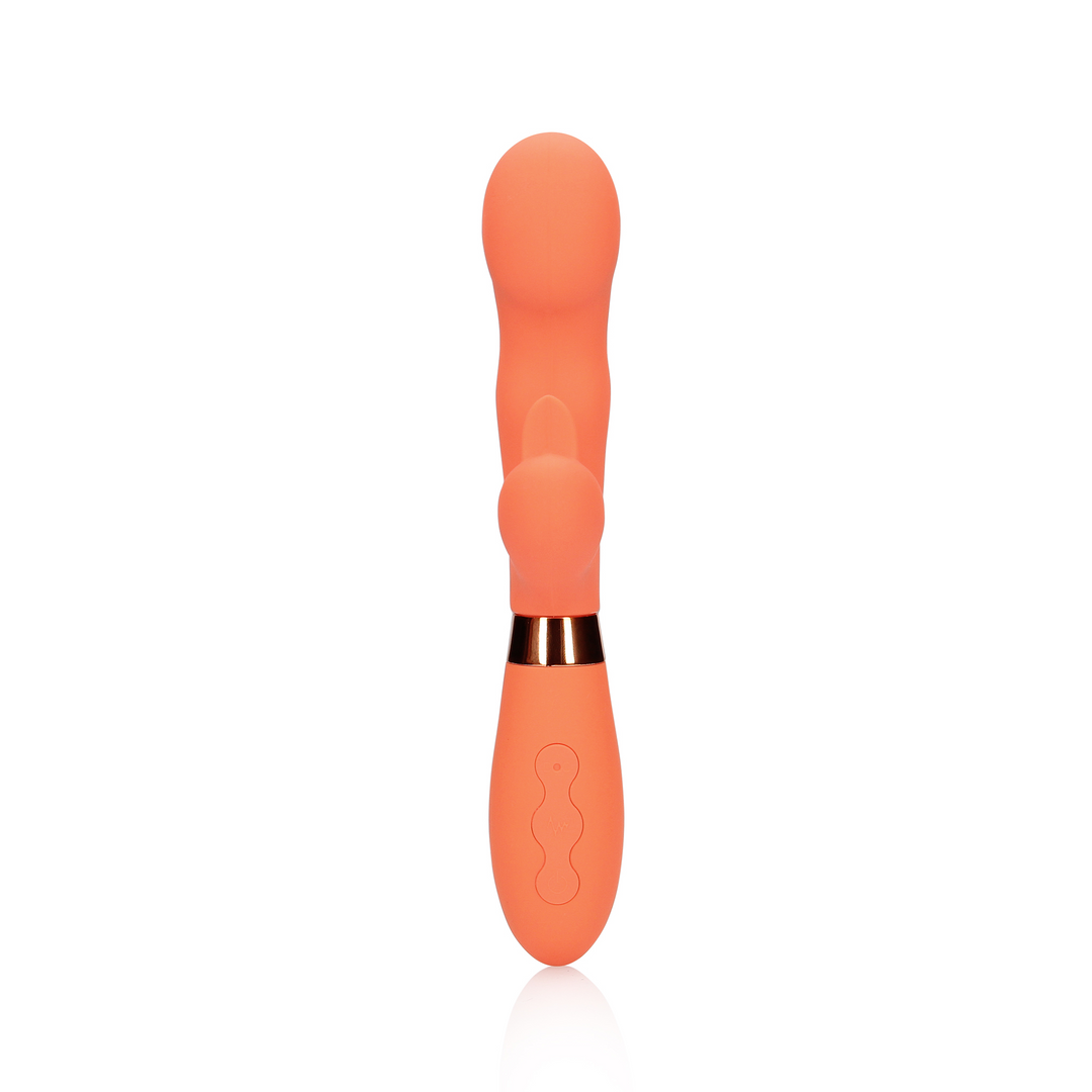 Silikon Rabbit Vibrator mit aufgefächerten klitoralen Stimulatoren - Glazed Carrots