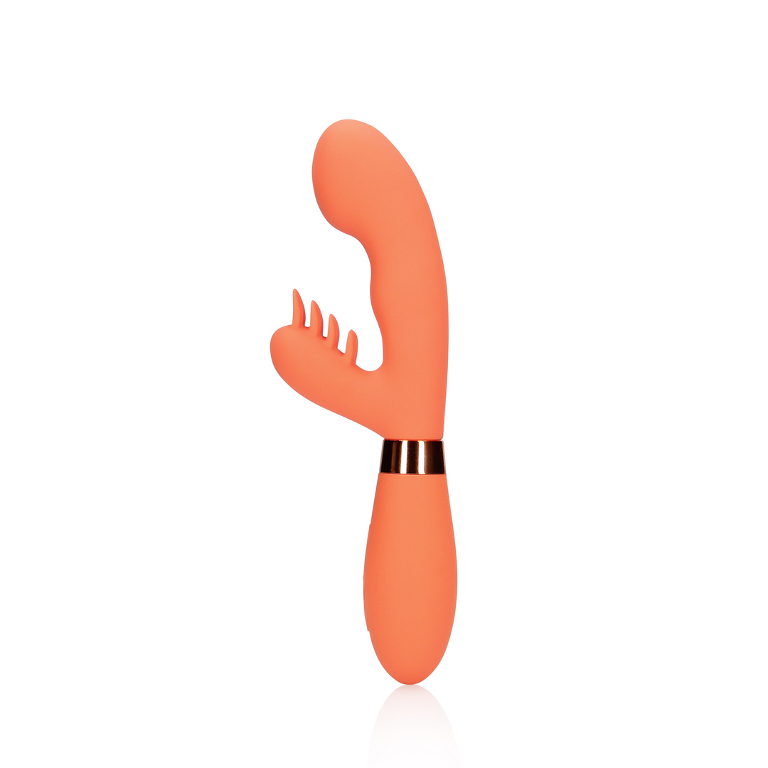 Silikon Rabbit Vibrator mit aufgefächerten klitoralen Stimulatoren - Glazed Carrots