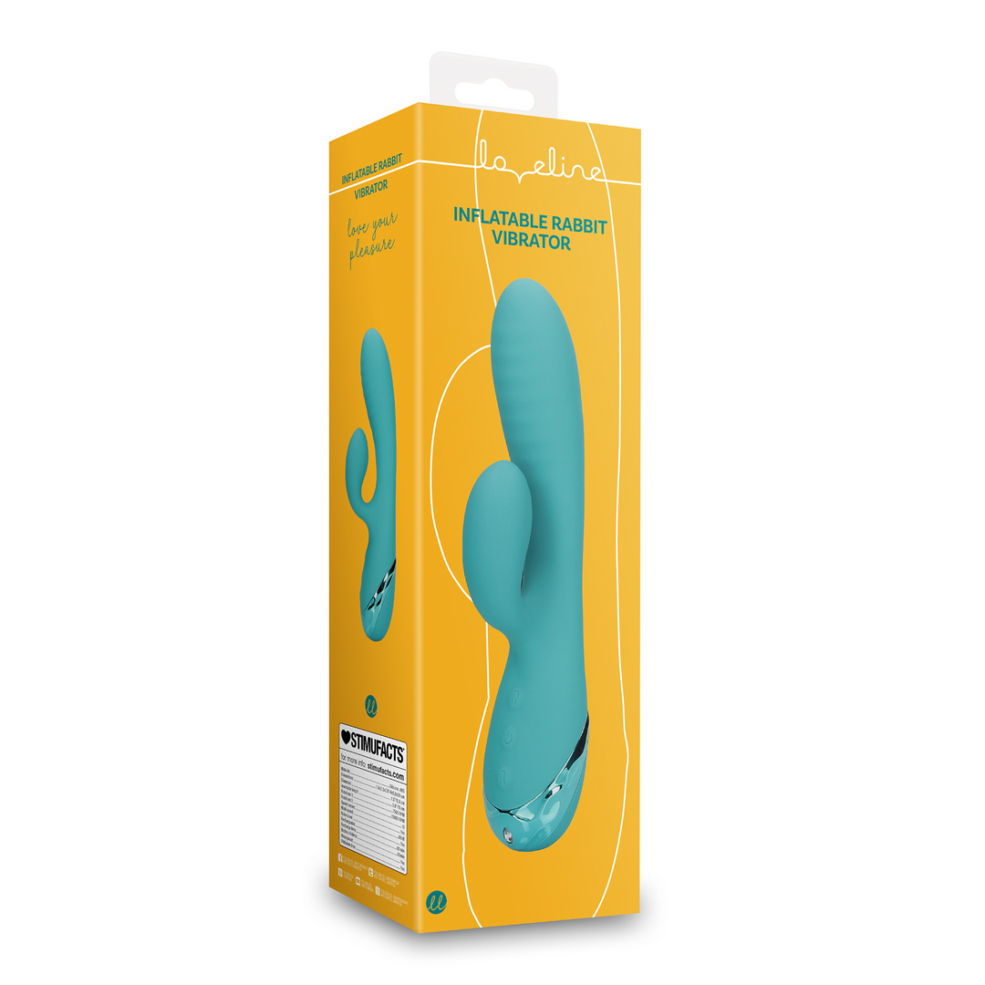 Sich aufblasender Rabbit Vibrator - Peacock Blue