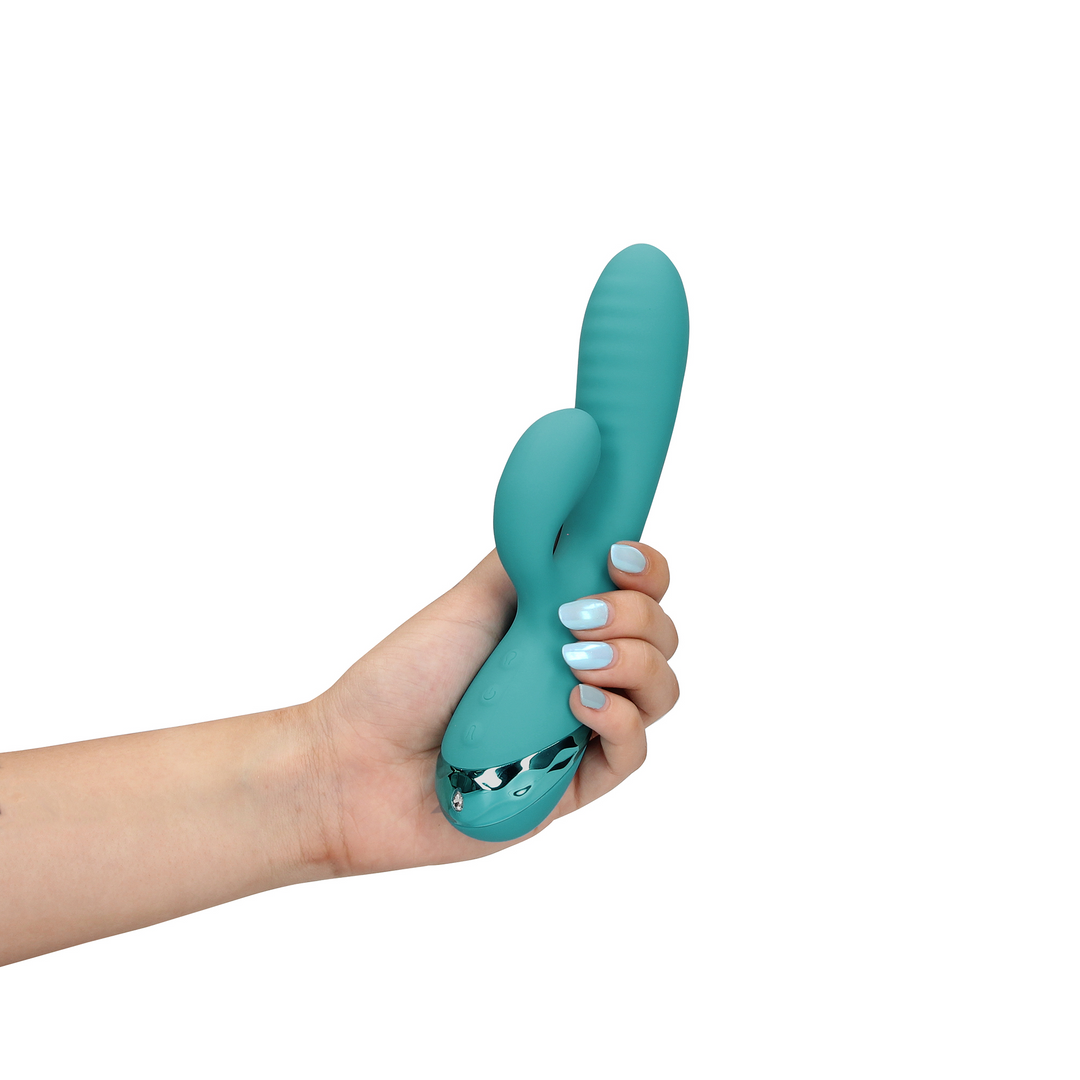 Sich aufblasender Rabbit Vibrator - Peacock Blue