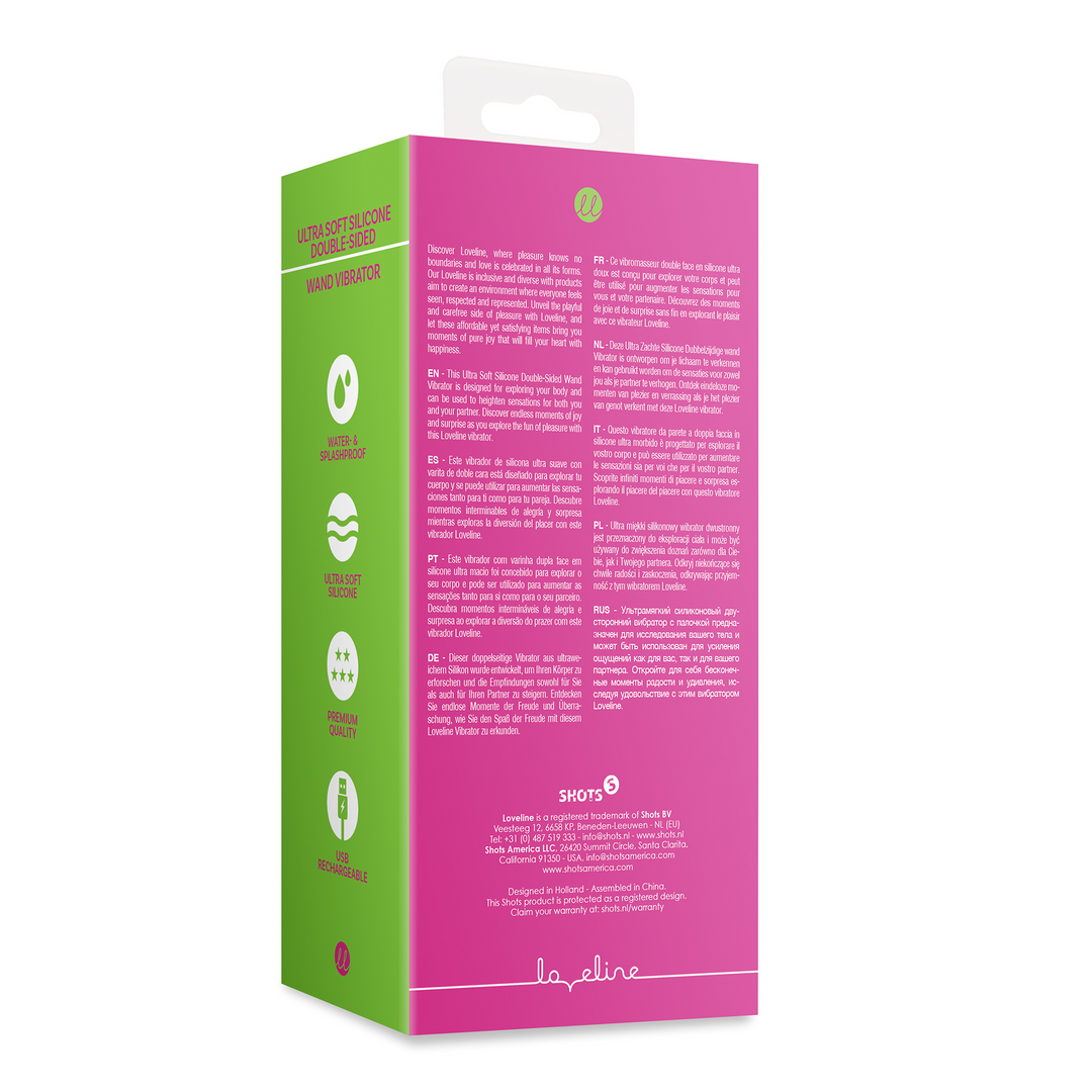 Ultra weicher beidseitig verwendbarer Silikon Wand Vibrator - Prestone Pink