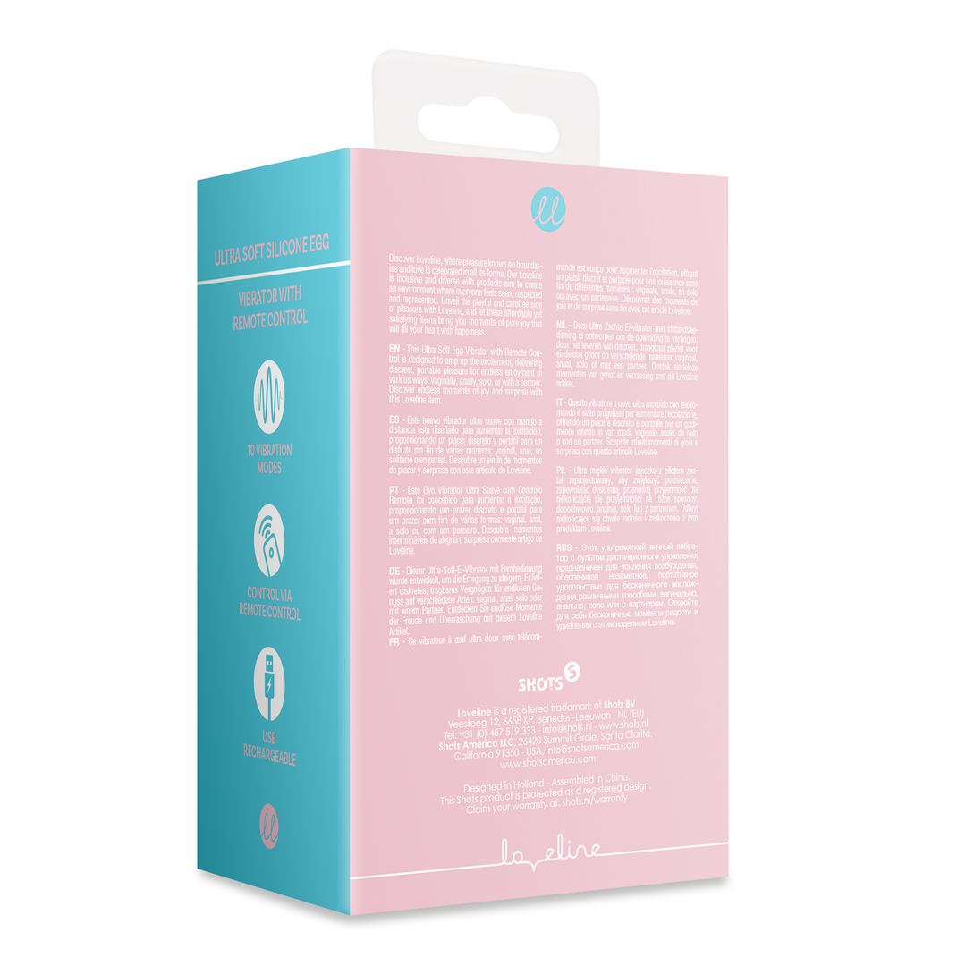 Ultraweicher Silikon-Ei-Vibrator mit Fernbedienung - Pink Arabesque