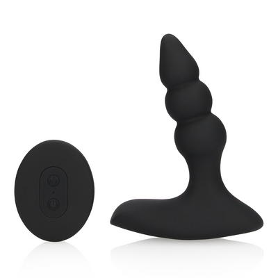 Vibrierender Kugel - Anal Plug mit Fernsteuerung - Licorice Black