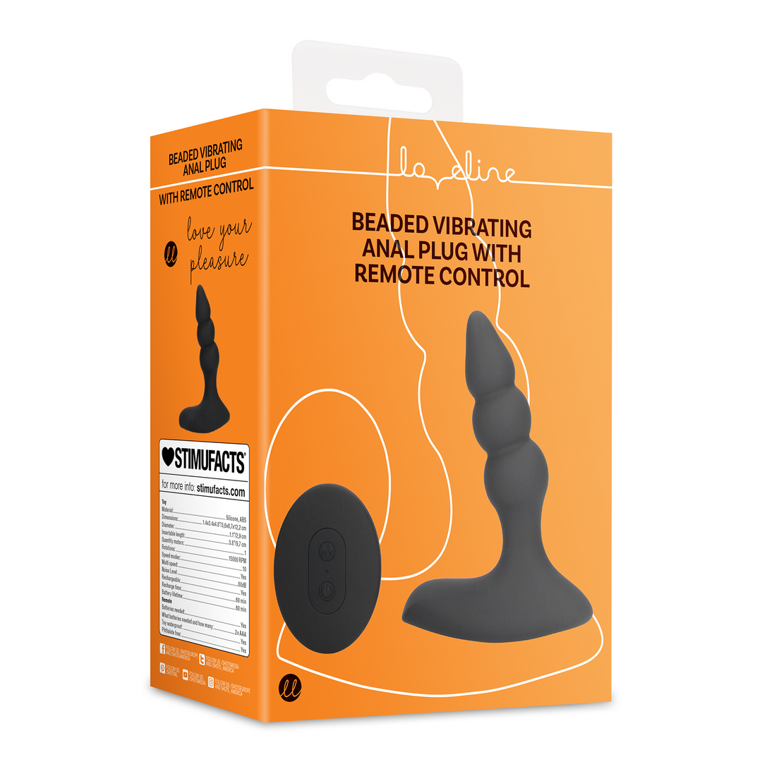 Vibrierender Kugel - Anal Plug mit Fernsteuerung - Licorice Black