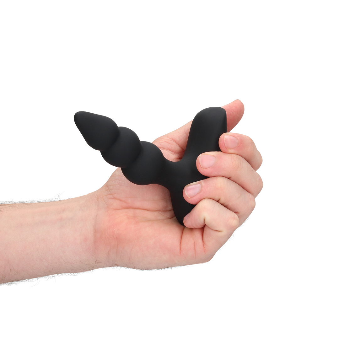 Vibrierender Kugel - Anal Plug mit Fernsteuerung - Licorice Black