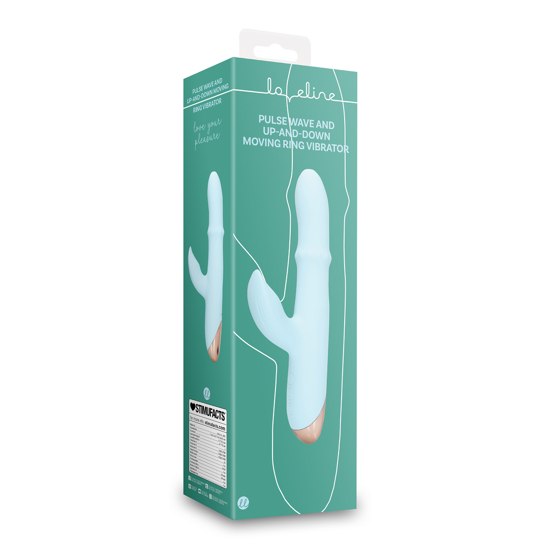 Pulswellen Vibrator mit auf- und ab bewegten Ringen - Arctic Blue