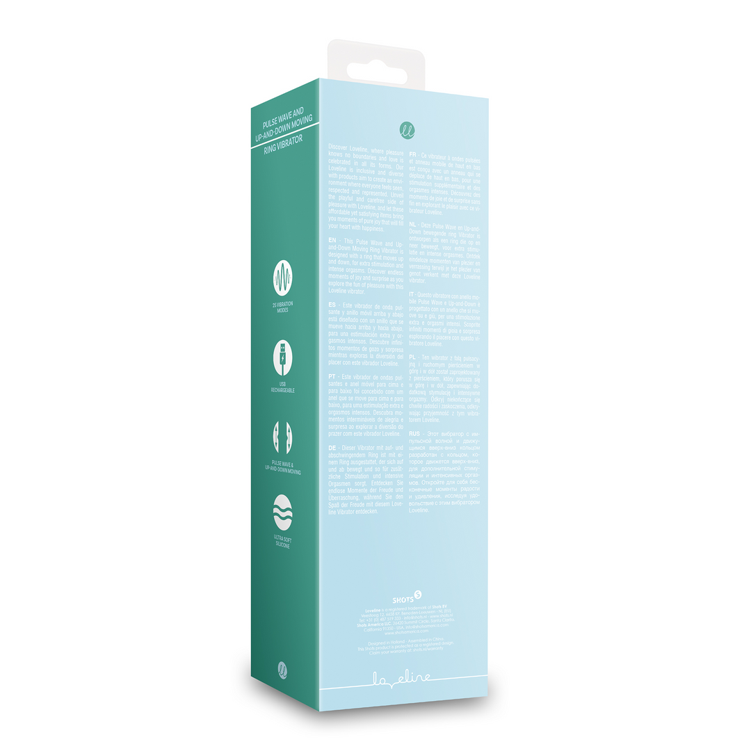 Pulswellen Vibrator mit auf- und ab bewegten Ringen - Arctic Blue