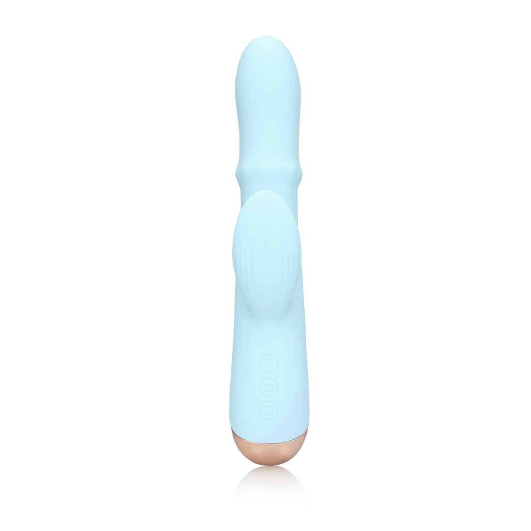 Pulswellen Vibrator mit auf- und ab bewegten Ringen - Arctic Blue