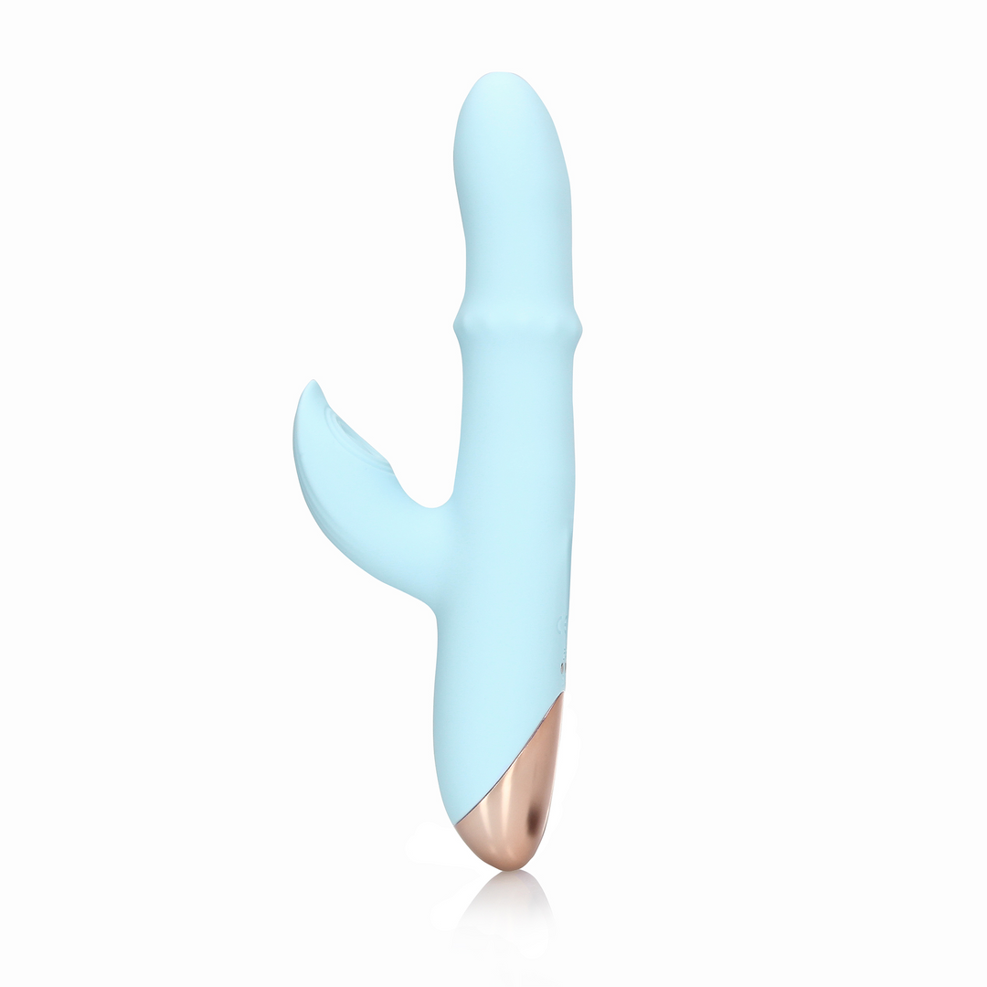 Pulswellen Vibrator mit auf- und ab bewegten Ringen - Arctic Blue