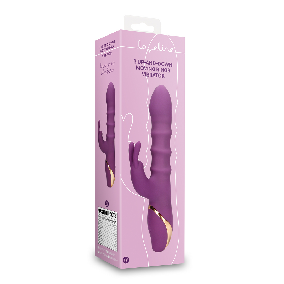 Vibrator mit 3 auf- und ab bewegten Ringen - Orchidee Purple