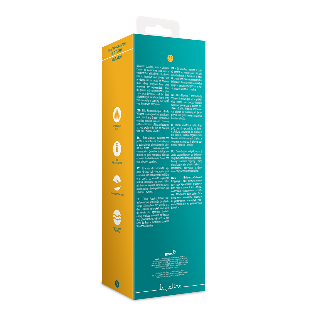 Flügelschlagender Butterfly G-Spot Vibrator - Peacock Blue
