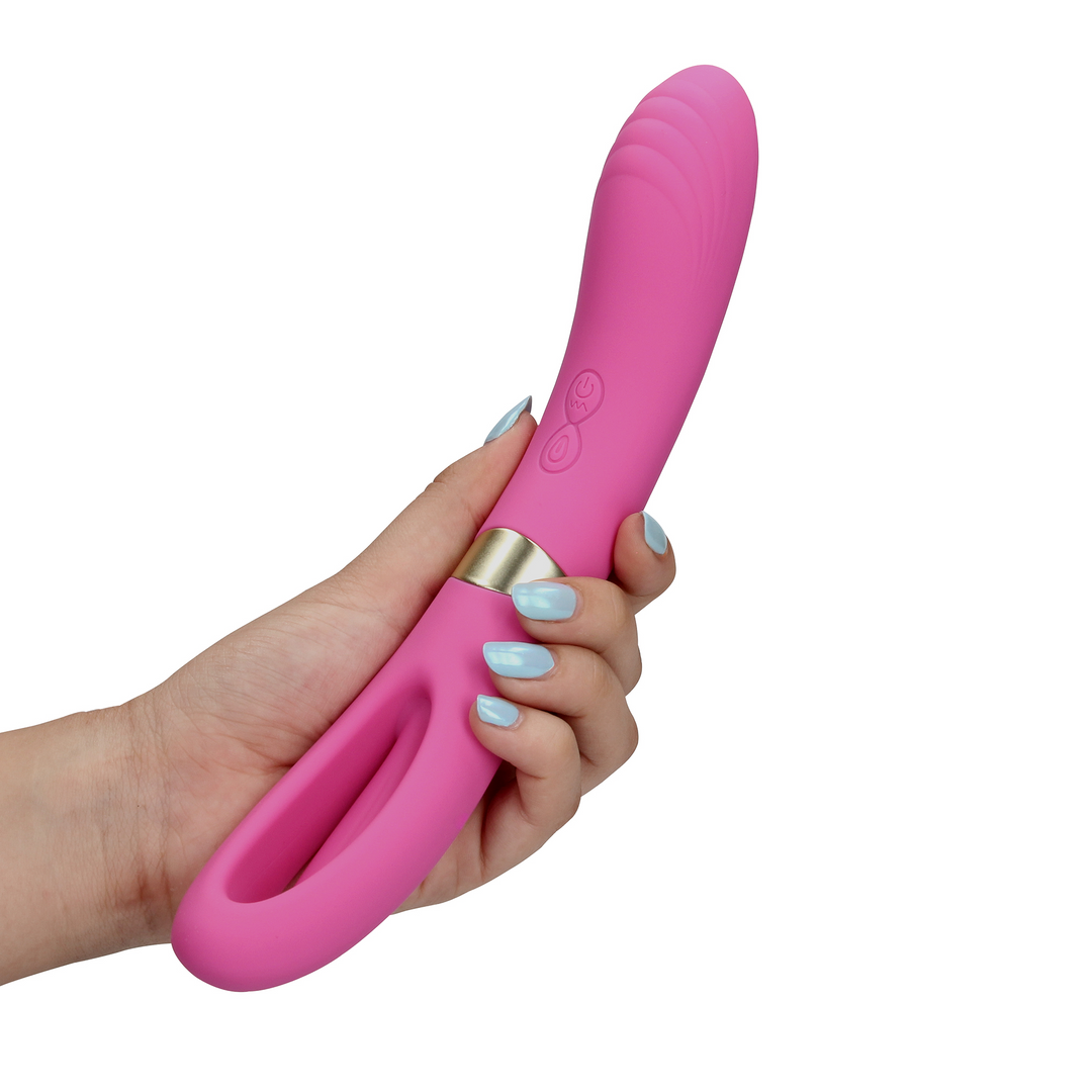 Beidseitig verwendbarer G-Spot Vibrator mit Schlagflügel - Exuberant Pink