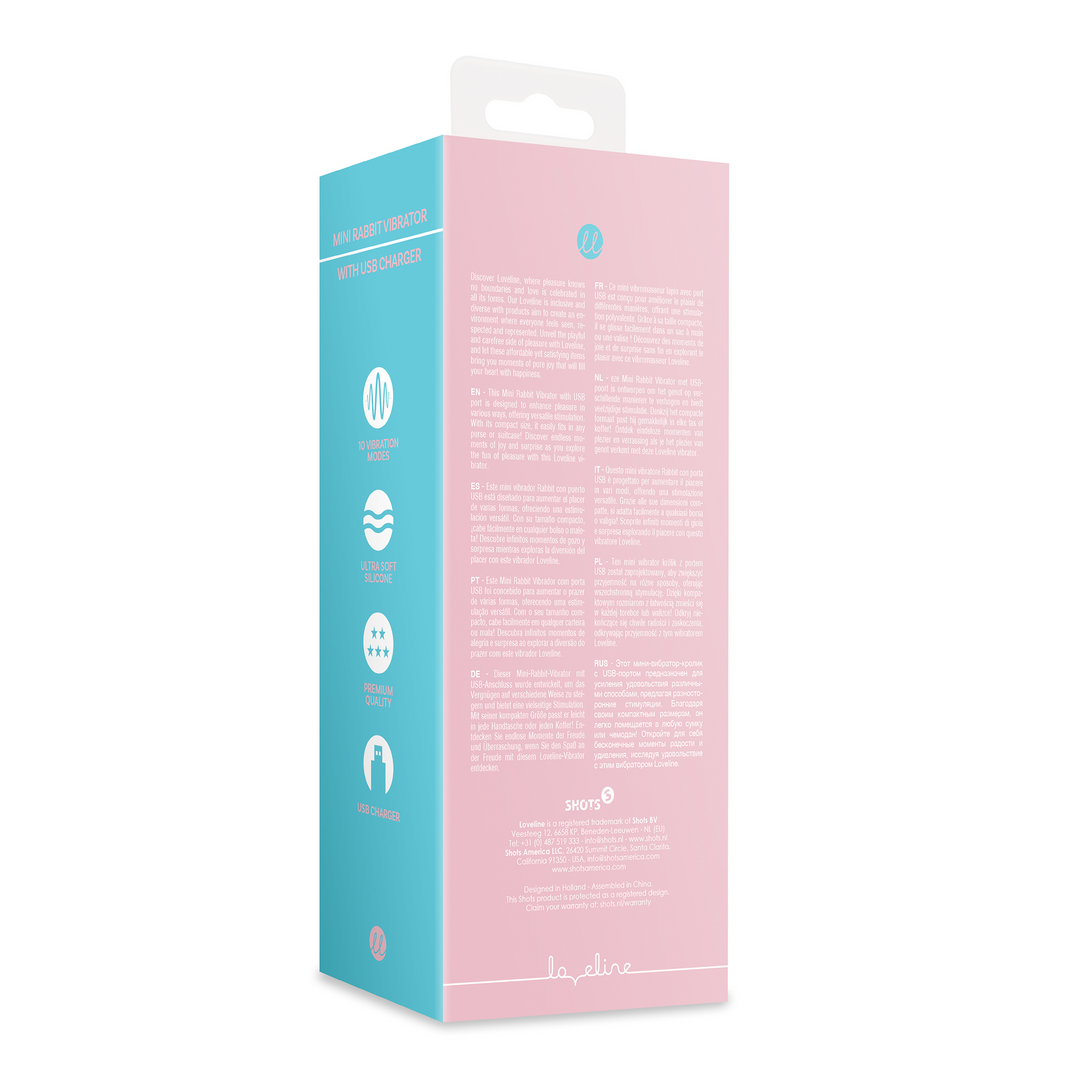 Mini Rabbit Vibrator mit USB Anschluss - Arctic Blue