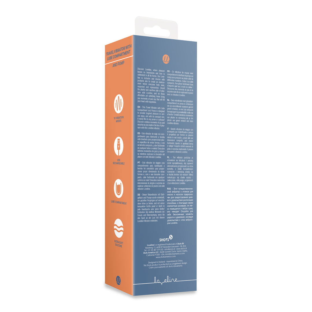 Reise Vibrator mit Gleitgel Fach und Pumpe - Blue Horizon