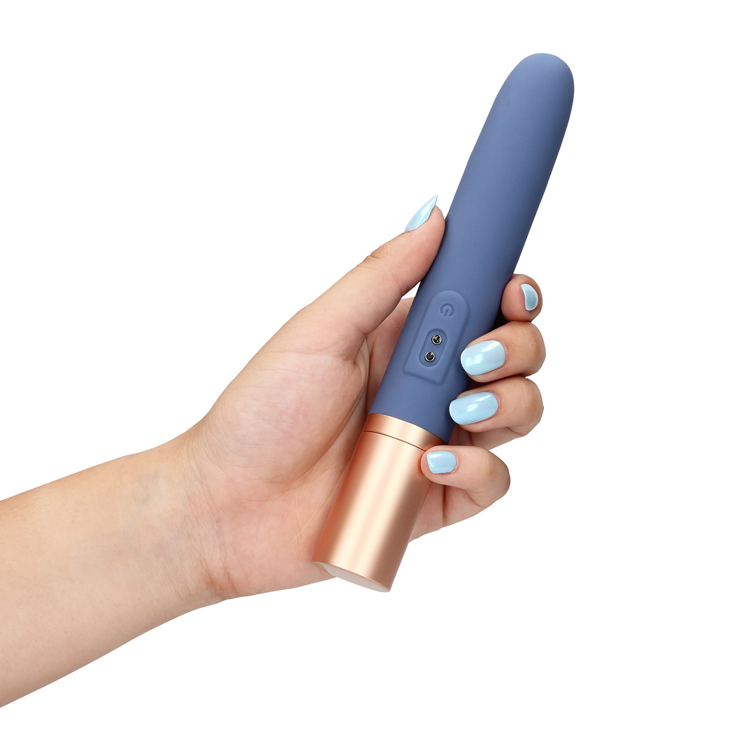 Reise Vibrator mit Gleitgel Fach und Pumpe - Blue Horizon