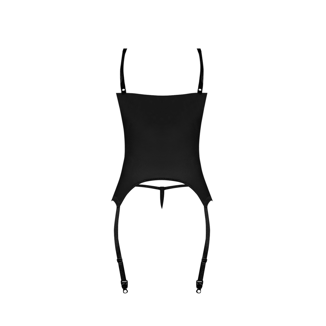 Merry Widow und G-String Set - L/XL - Schwarz