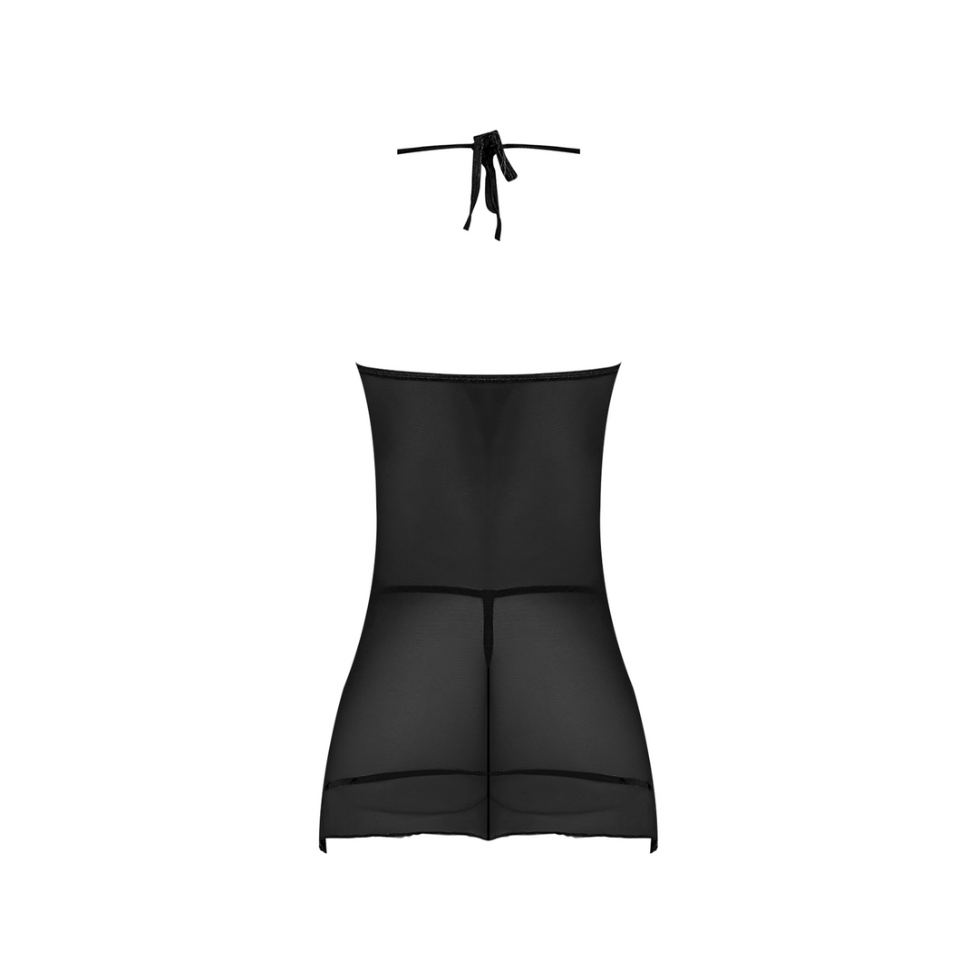Nachthemd und G-String Set - S/M - Schwarz