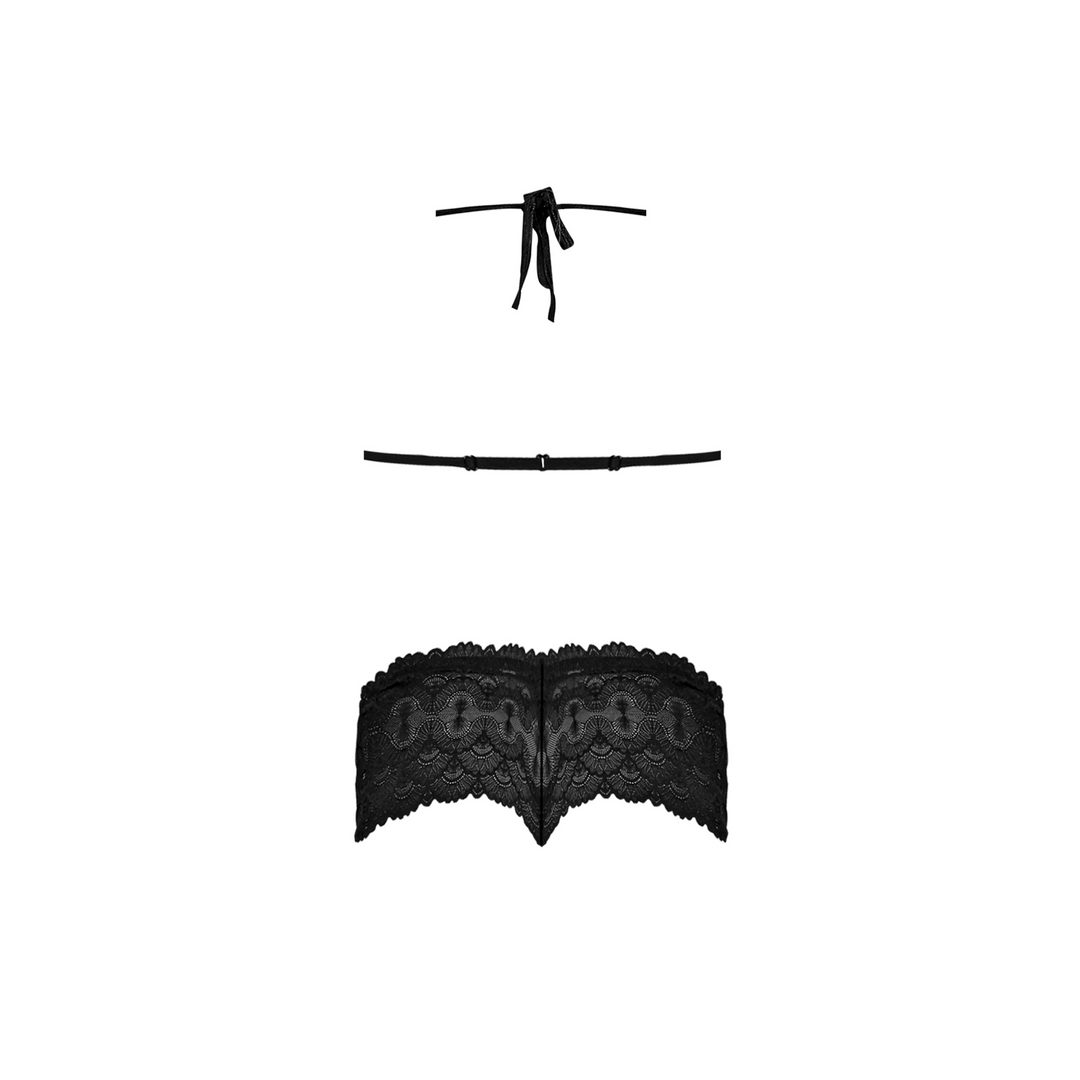 Dreieck-BH und freche Unterhose Set - S/M - Schwarz