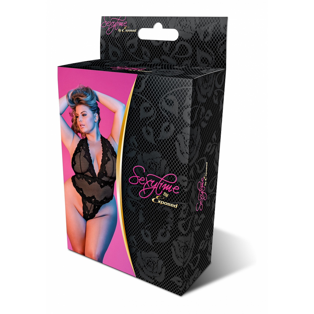 Deep Look Halter Teddy - 2X - Schwarz