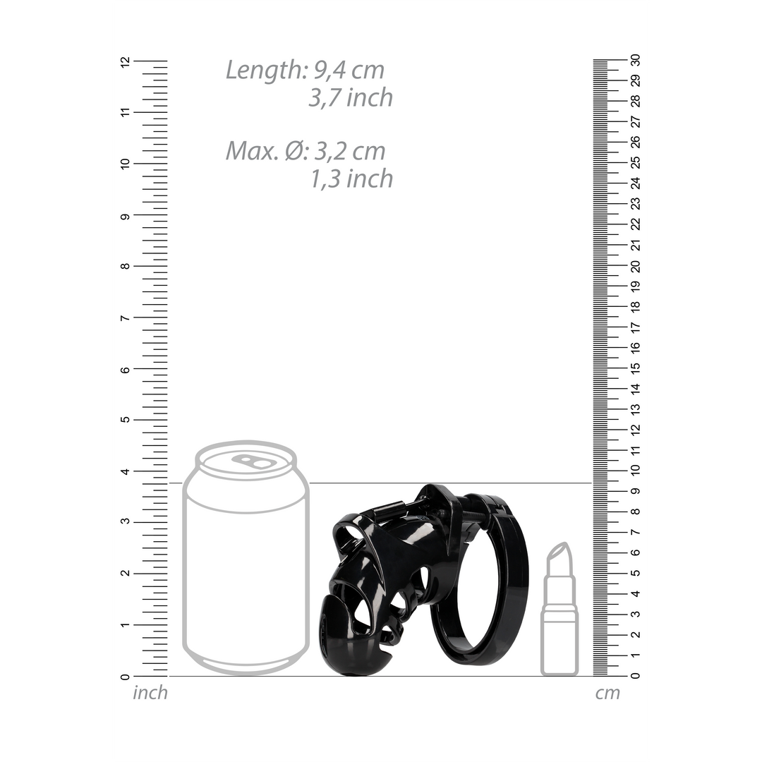Modell 25 - Keuschheitskäfig - 3,5'' / 9 cm - Schwarz