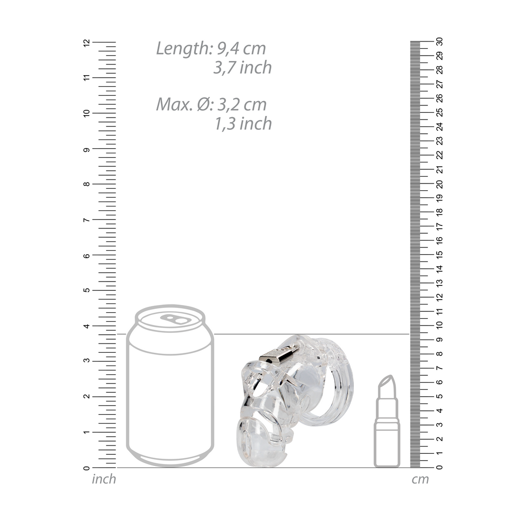 Modell 25 - Keuschheitskäfig - 3,5'' / 9 cm - Transparent