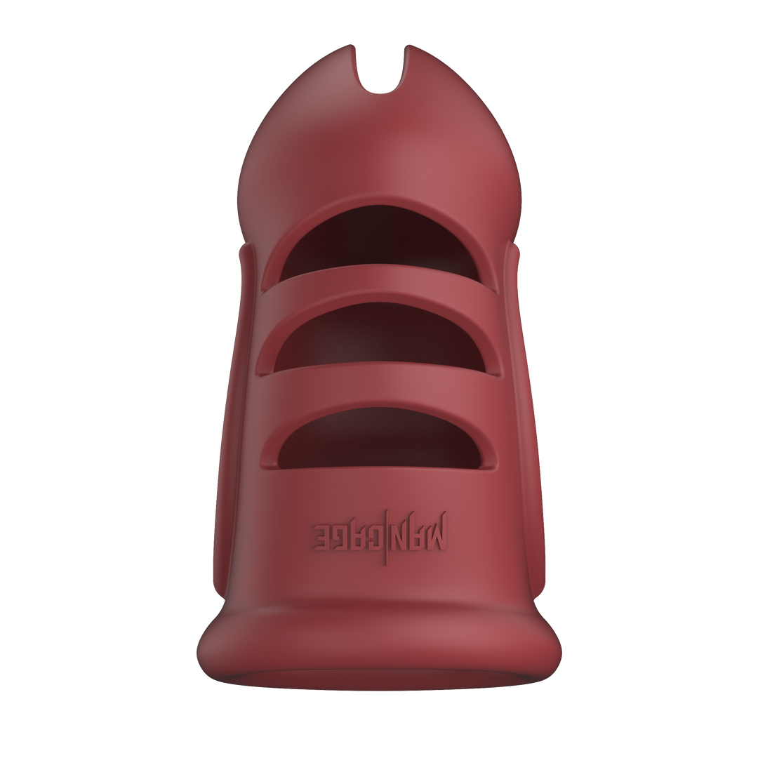 Modell 28 - Ultra Soft Silikon Keuschheitskäfig - Rot