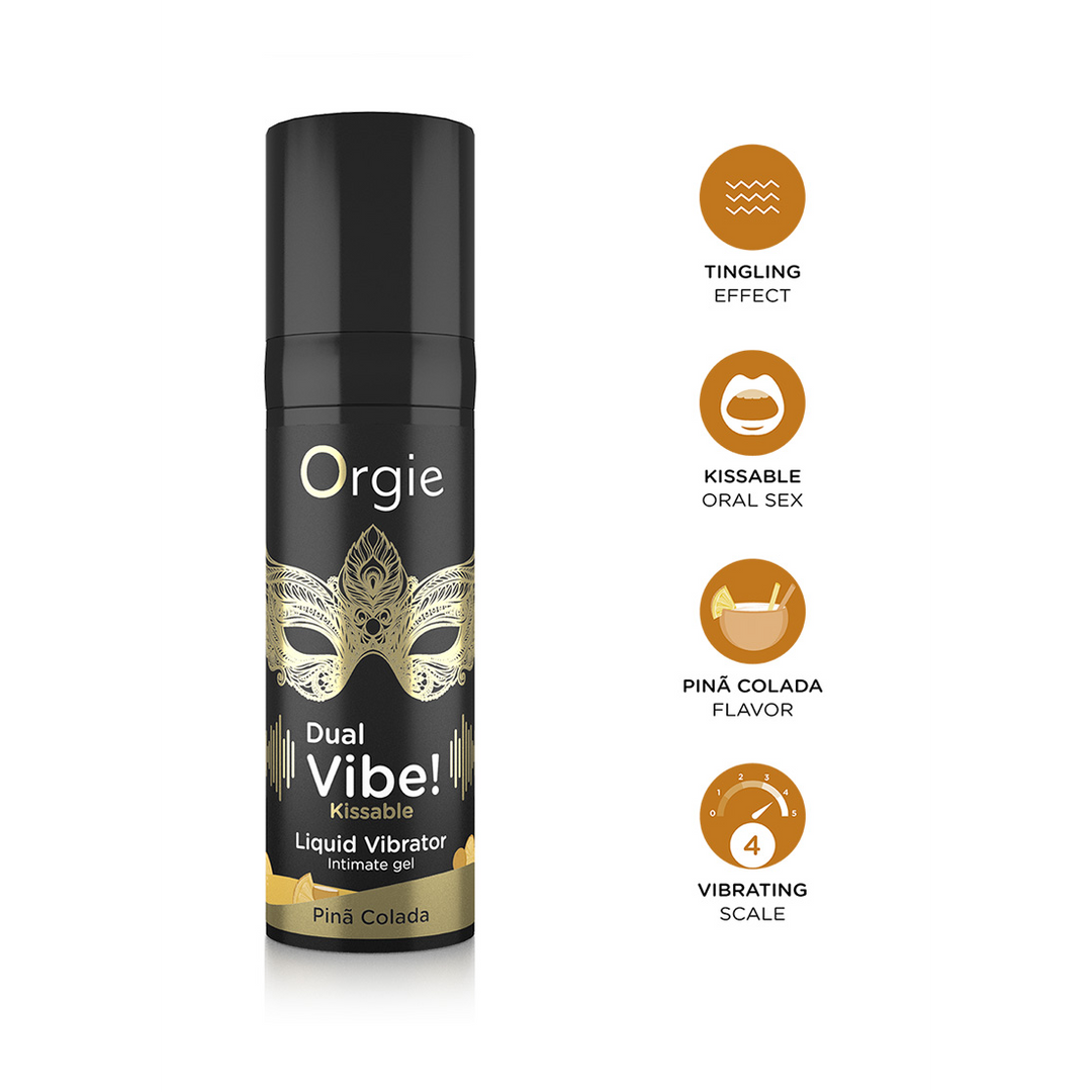 Dual Vibe! Kissable Flüssig-Vibrator - Pina Colada - 0,5 fl oz / 15 ml