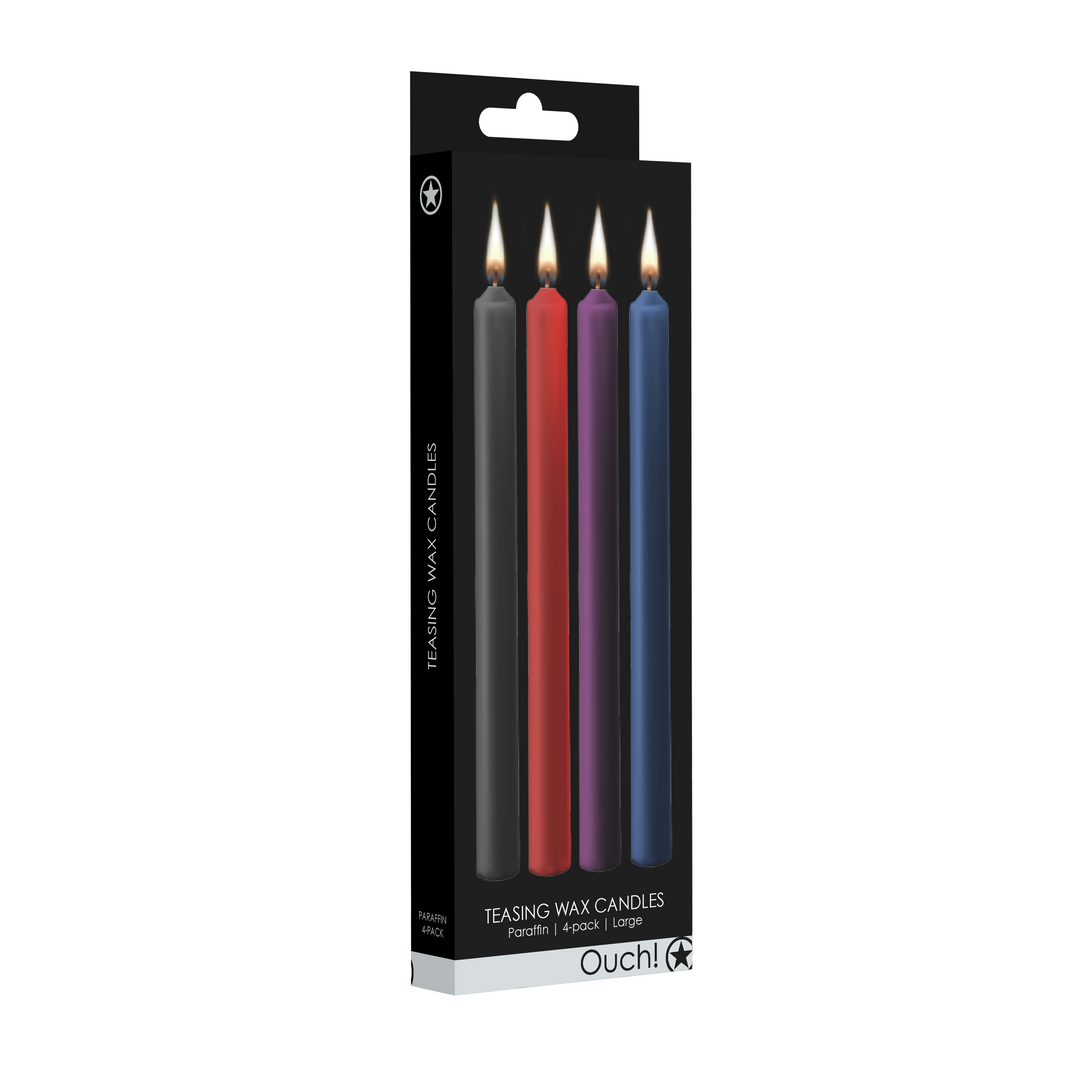 Teasing Wachskerzen - 4 Stück - Groß - Multicolor