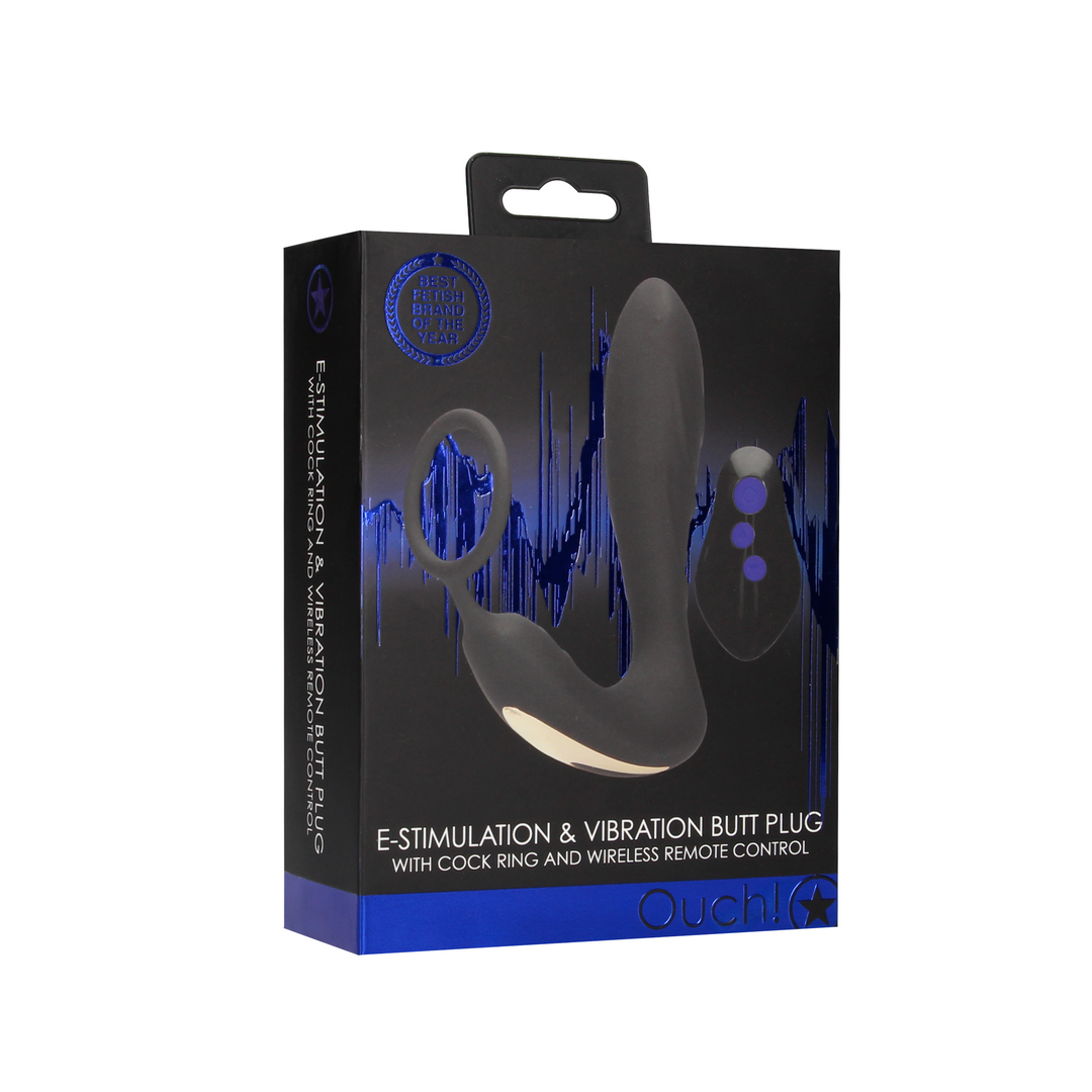 E-stim Vibrating Butt Plug Cockring